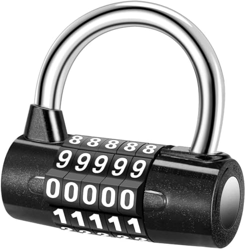 Image of Istara Heavy Duty 5-Digit Combination Steel Padlock | Resettable Code Lock with 100,000 Combinations & Hardened Steel Shackle | High Security Metal Padlock for Gym, Locker, Gate & Travel (Model-1)