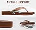 ONCAI Women's Flip Flops Comfortable Summer Beach Thong Sandals for Women 2025 with Cushion Walking Arch Support Yoga Mat Indoor Outdoor Soles Brown Size 9