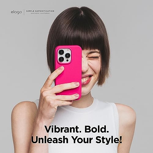 Image of elago Compatible with iPhone 15 Pro Case, Liquid Silicone Case, Full Body Protective Cover, Shockproof, Slim Phone Case, Anti-Scratch Soft Microfiber Lining, 6.1 inch (Ice Red)