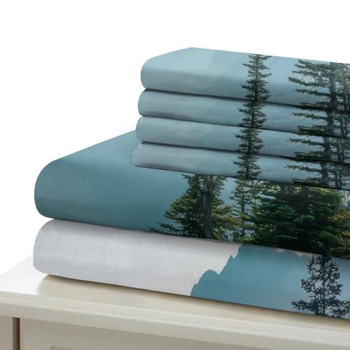 Housse de couette lac de montagne en microfibre premium