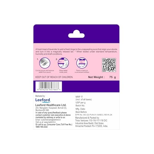 Image of Airvel Lusty Lavender Fragrance Block | Non-Toxic, Safe | Long-Lasting Freshness | Up to 45 Days Pack of 3 (75g Each)