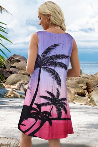 Image of elescat Swimsuit Coverup Summer Dresses for Women Eyelet Casual Loose Sleeveless Sundress with Pockets 2026