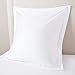SRP LINEN 300 Thread Count 2 PCs Oxford Pillow Shams Euro Size 26x26 inches White Solid 100% Cotton