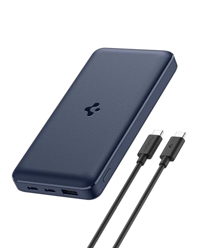 Image of Spigen ArcPack 20000mAh Power Bank, PD3.0, Fast Charging, 22.5W Max Output, 2 Type-C Ports, 1 USB-A Port- (ABS+PC, Navy Blue)