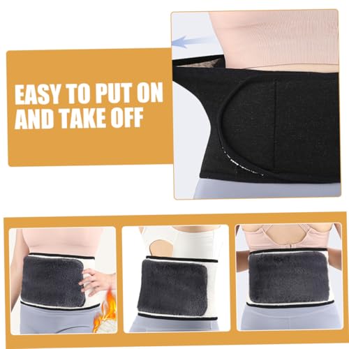 Faja lumbar térmica ajustable con forro doble de piel sintética negra XL miniatura 3