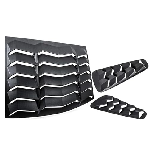 Rear+Side Window Louvers Windshield Sun Shade Cover GT Lambo Style ABS Compatible for Ford Mustang 2005-2014 (Matte Black)