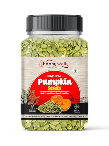 Image of Happywally Raw Pumpkin Seeds 1kg (500g x2) - Premium Grade, High Protein, Keto & Vegan Friendly, Gluten-Free, Natural Pepitas for Snacking, Baking & Cooking
