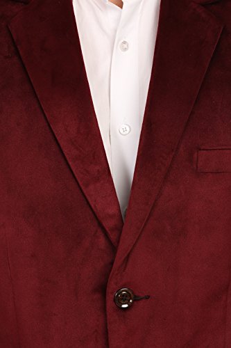 Wintage Men's Velvet Two Buttoned Notch Lapel Party Maroon Coat Blazer #TOP3