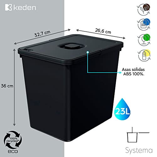 Seau recyclage 23L gain de place pour petits placards