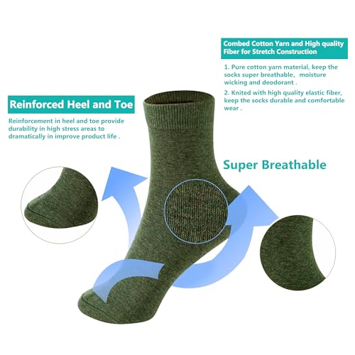 Image of MAGIARTE Womens Mini Crew Cotton Socks,6 Pairs | Anti-pilling Cotton, Casual Athletic, Quarter Calf, Moisture Wicking,Gift box packaging