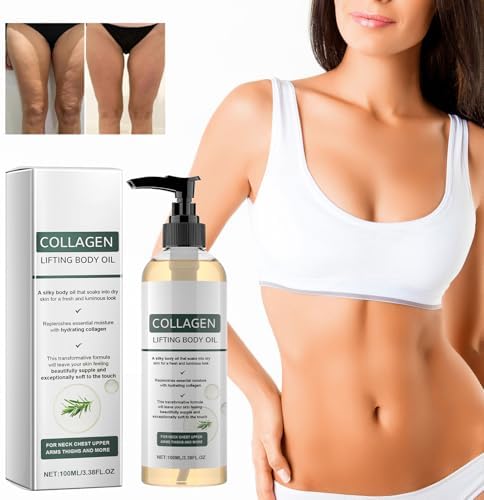 Collagen Lifting Body Oil, Hydrating Collagen Oil with Rosemary Firming Body Creme for Body & After Shower, Moisturizing Serum for Neck Chest Upper Arms Thighs And More (2pcs)
