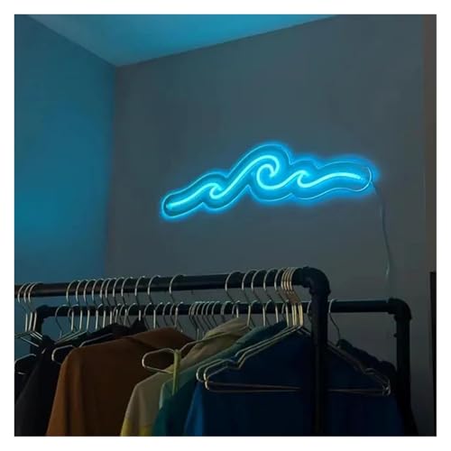 SHOUXI néon signe Enseigne Au Néon Vague, Décoration Murale Pour Chambre À Coucher, Thème Mer, Océan, Eau, Nature, Océan, Hôtel, Fête, Lampes Alimentées Par USB, 50cm – vue 2