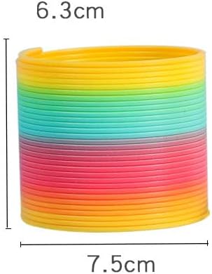 LUOXIAQIFEI Rainbow Helical Spring Colourful Rainbow Circle Ideal for Parties Gifts, Party Bags, Prizes, Small - Image 5