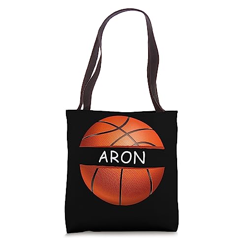 Novelty Personalized Name Aron Sports Basketball Tote Bag