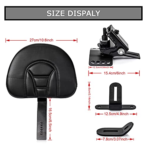 PSLER Plugin Fahrer Rückenlehne Für Touring Modelle 1997-2022, Verstellbares Fahrer-Rückenlehnen Polster Sissy Bar Mit Einer Geschlitzten Basis(Schwarz)