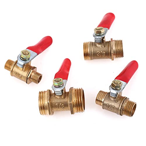 Válvula de bola de latón de 1/4 con rosca macho BSP y conector para tuberías 3