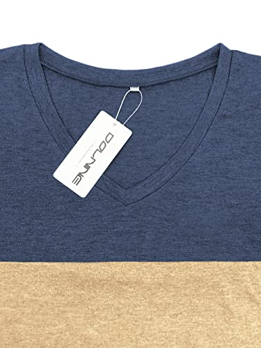 Image of DOLNINE Plus-Size Tops for Women Casual Short Sleeve Color Block T-Shirts | Basic Going Out Tees, Summer Trendy Loose Fit Tunics