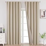 Joydeco Blackout Curtains 96 Inches Long, Thermal Insulated Black Out Curtains 2 Panels...
