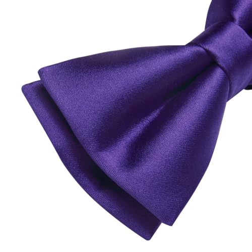 Image of Bow Ties for Men Pretied Bowties Solid Color Satin Bow Tie Formal Business Tuxedo Wedding Party Prom