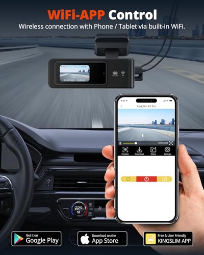Image of 2K Dash Cam Front and Rear with 64GB SD Card, Wireless WiFi Dash Camera for Cars, 1.5'' Screen Mini Dashcam Front and Back, Support G-Sensor /Time Lapse 2 Kinds Parking Monitor