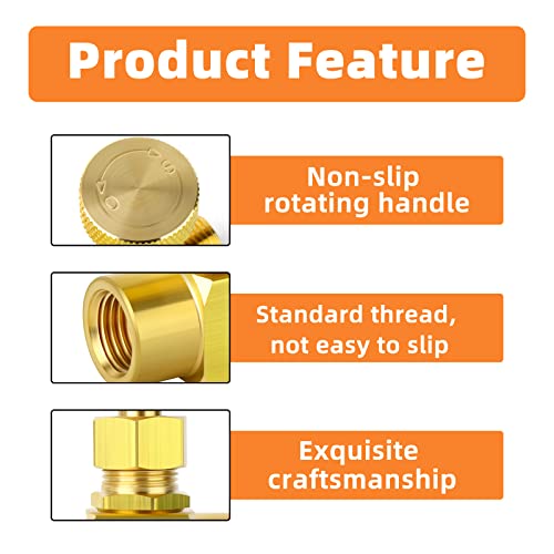 Gasher JQ-379 Brass Replacement Control Needle Valve 1/4 Inch Female Npt X 1/4 Inch Male Npt 4Pcs thumb #2