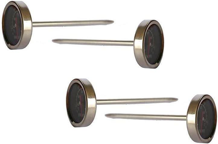Megamaster 4-Pack Stainless Steel Meat Thermometers 3.3" Analog Instant Read for Steak, Chicken, Turkey Grill Accessory for BBQ, Grilling, Outdoor Cooking 530-0029P