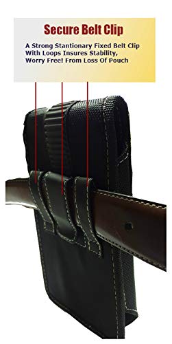 Mgbca Nylon Cell Phone Pouch For Iphone 12 Pro Max, Iphone 11 Pro Max Rugged Holster, W/Belt Clip Holder, Magnetic Closure, Fits (Otterbox Commuter, Uag, Hybrid) Case On Device (Black-Vertical) #TOP4