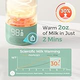 Momcozy Portable Bottle Warmer for Travel – Dual Heating Modes for Breast Milk & Water, Portable Milk Warmer with Fast Heating & Long Battery Life, 17 Ounces Large Capacity to Meet Your All-Day Needs