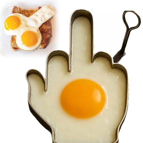 Funny Middle Finger Egg Mold, DIY Kitchen Accessories, Playful Body Part Shaped Eggs Fired Mold, Mould Frying Egg, Novelty Portable Grill Accessories for Camping Breakfast Sandwich, Rude Cooking Gift