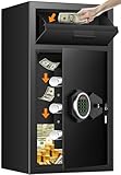 5.8 Cuft Commercial Depository Drop Safe for Business, Anti-theft Cash Safe Box with Drop Slot, Digital Combination Lock and Spare Keys, Heavy Duty Cash Drop Safes for Business Retail Bar Food Trucks