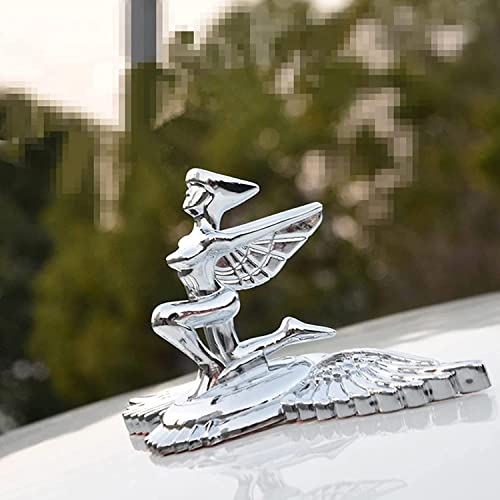 Junbie Chrome Metal Nymph Wing Goddess Front Hood Stand Ornament Wings Emblem Badge #TOP2