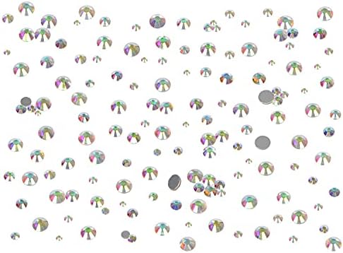 Bymitel 7200 Pieces 6 Mixed Sizes Glue Fix on Glass Rhinestones Round Crystal Gems Flatback for DIY Jewelry Making with one Picking Pen (6-Sizes 7200PCS, Crystal AB) — view 3