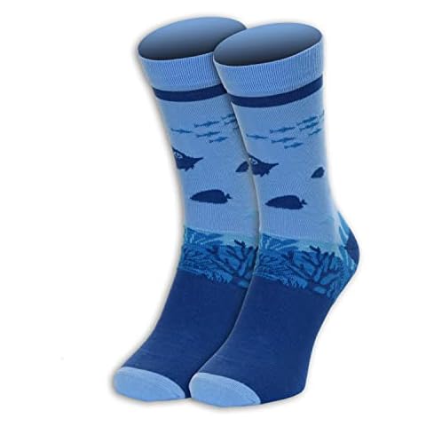 Euroscarves Fish-Themed Calf Socks for Men Cover