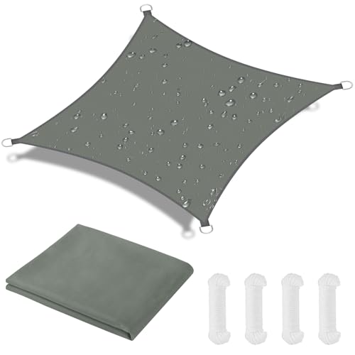 OFFCUP Voile d'ombrage Carrée 3x3m, Toile Ombrage avec 4 Corde Libre, Auvent Imperméable UV Protection 95%, Imperméable Toile Ombrages pour Jardin Terrasse...