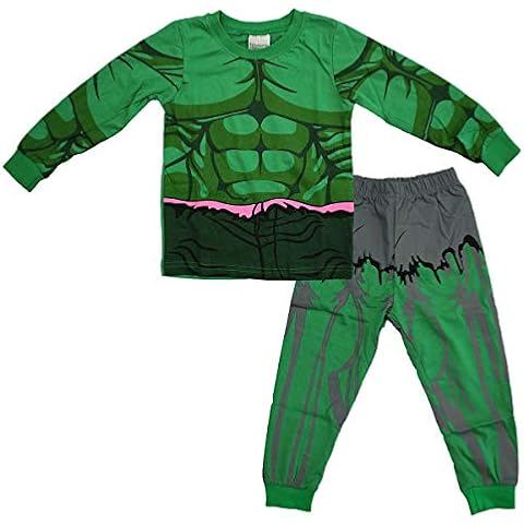 N‘aix Little Boys Super hero Pajama Sets Cotton Sleepwear 2-7T (Hulk-Y4, 5T) Cover