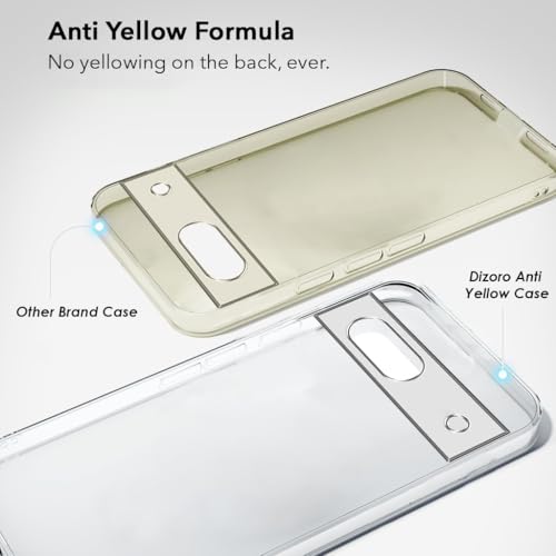 Image of DIZORO Compatible with Google Pixel 7a Back Cover Case Clear,[ Anti Yellow ][Military Grade Protection] Hard PC Back Cover Transparent