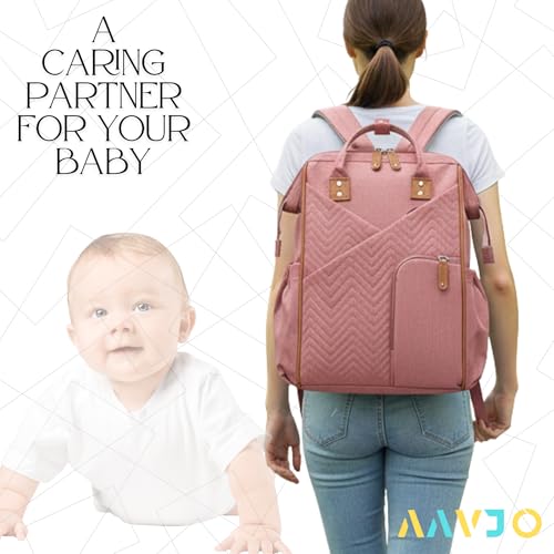 Image of Aavjo , Baby Diaper Bag for Mother, Maternity Backpack, Baby Travel Bag, Waterproof Diaper Pouch
