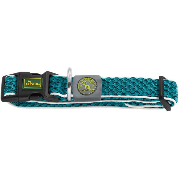 HUNTER Hundehalsung HILO VARIO BASIC, Farbe: orange, innovatives 3D-Mesh-Material, atmungsaktiv, leichter Kühleffekt bei Wärme, reflektierend, stufenlos verstellbar, angenehm leicht, Größe: M-L
