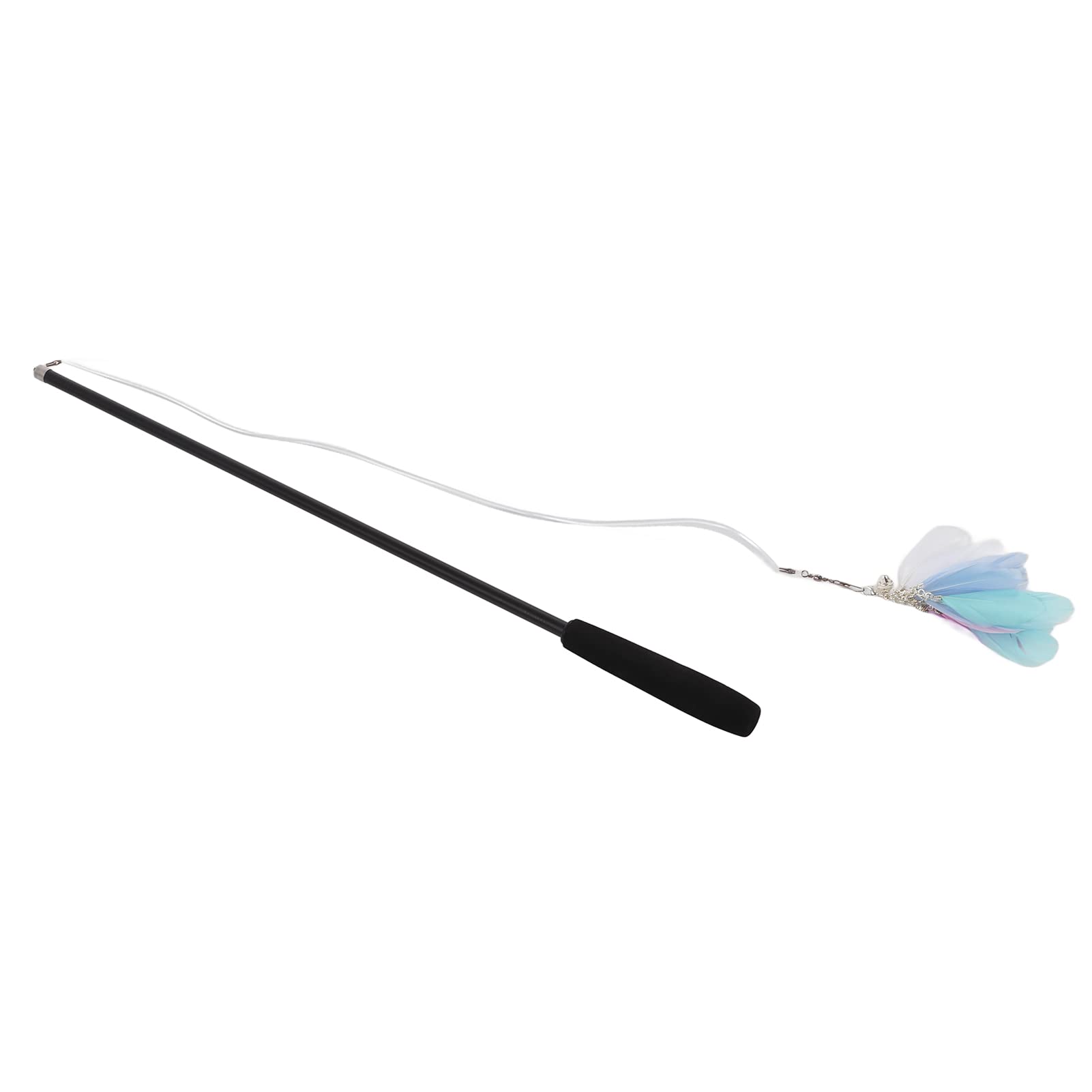 Divertido Palo para Gato, Juguete Interactivo retráctil con Plumas para Gatos, Ejercicio de Juego para Gatos de Interior