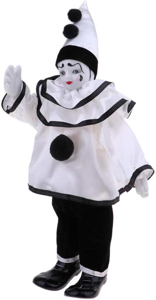 DYNWAVE Fenteer 15inch Funny Clown Porcelain Joker Doll, for Girlfriend, Halloween Decoration Home Table Desk Top Ornaments