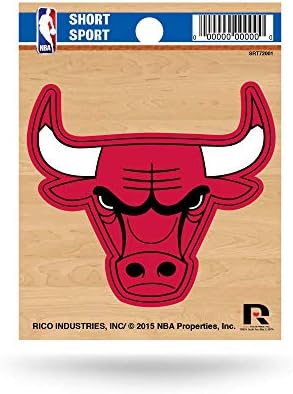 Rico Industries NBA Basketball Chicago Bulls Short Sport Decal 3.75' x 4.75' Die Cut Team Logo Short Sport Decal