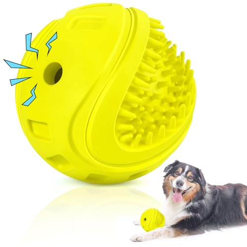 TROUSKAIG Indestructible Squeaky Dog Balls Dog Toys for Aggressive Chewers Large Medium Breed, Tough Dog Chew Toys for Aggressive Chewers,Interactive Squeaky Dog Toys Balls,Dog Gifts Outdoor Dog Toys