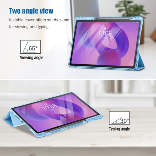 Image of ProCase Smart Case for 2025 Lenovo Idea Tab Plus 12.1 Inch /Tab K12, Blue | Slim Light Cover Trifold Stand Hard Shell Folio Smart Protective Case for Idea Tab Plus /Tab K12 (TB361FU /TB361ZU)