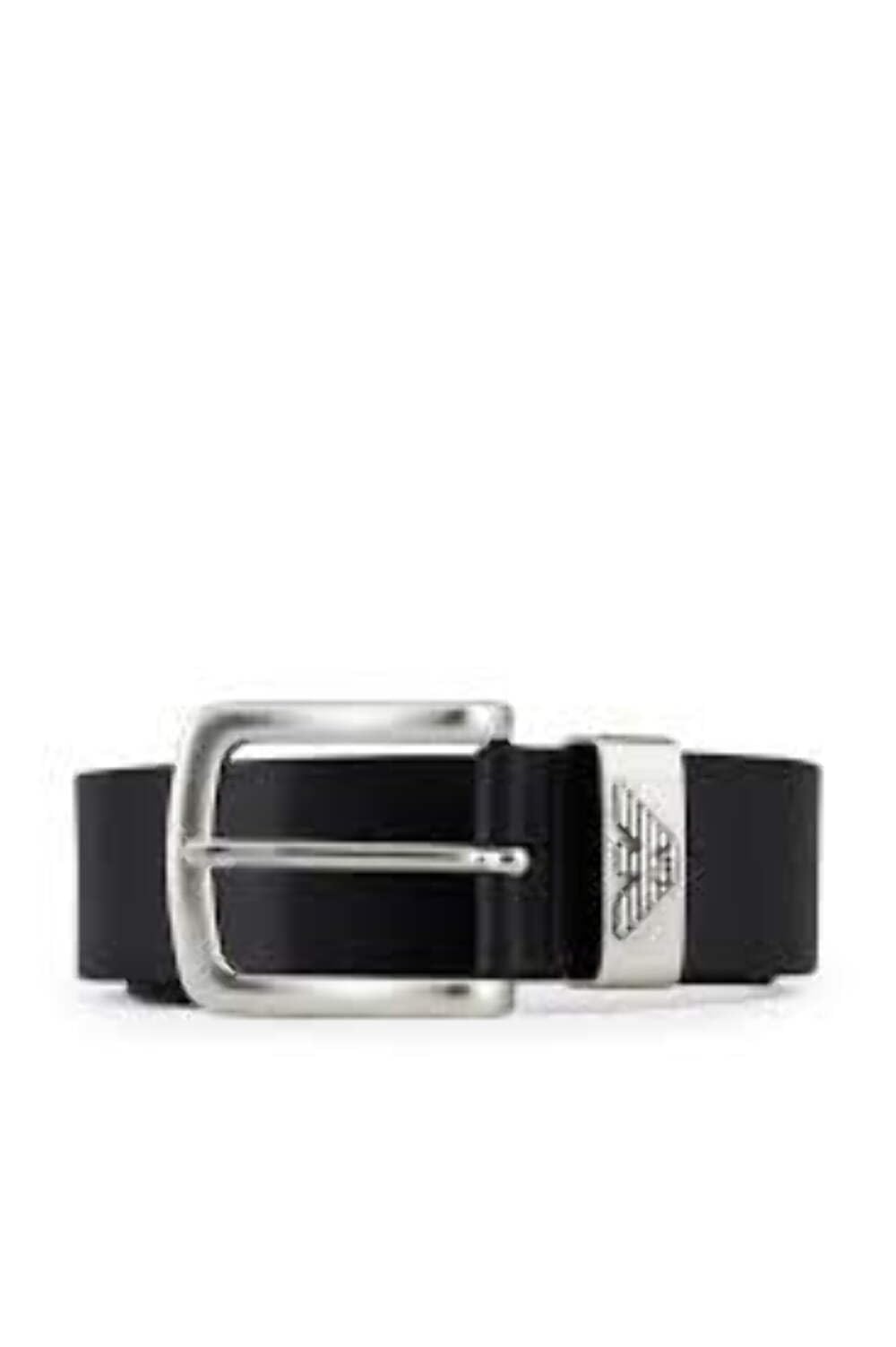 Emporio Armani Leather Logo Uomo Belt Nero