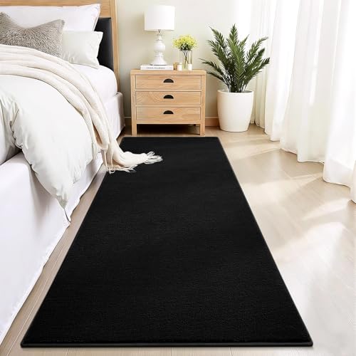 Vasofe Black Hallway Runner Rug 2x6 Non Slip Runners Washable Bedroom Rug