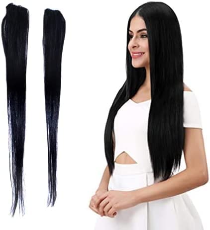 Image of Wynk Mavens Single Clip Human Hair Side Cover Up Clip In Extension /Patche for women black
