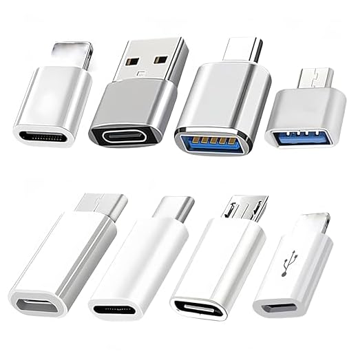 8pcs USB C Adapter Set, USB C to Micro USB OTG Adapter, USB C to USB 3.0 Adapter for Phone Tablet Laptop Charging Data Transfer