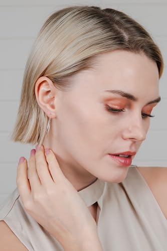 Hoops & Loops 925 Sterling Silver Open 1.5mm Thin Polished Round C-Hoop Earrings | Silver, Yellow, Rose Gold Flashed Sterling Silver 15mm 20mm 25mm 35mm 45mm4