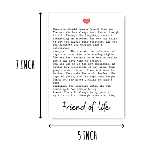 EirlysDesigns Best Friend Card - Thank You For Being In My Life - Friend For Life - Card For Special Friend - Recycled Card For Best Friend - Bestie Card, 5 x 7 inches