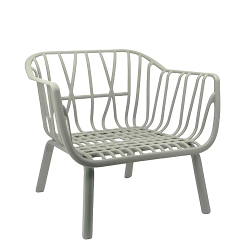 Merax 2-Piece Outdoor Bistro Set, All-Weather PP Armchair with Coushions, Patio Dinning Club Chair for Balcony, Porch, Backyard Green - Image 5